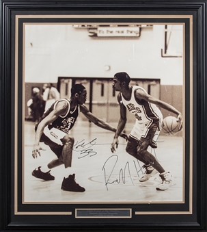 Kobe Bryant and Rip Hamilton Dual Signed and Framed to 30.5x35" Philadelphia High School Championship Photo - One of a Kind Piece! (JSA)